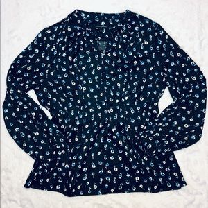 Banana Republic Blue Floral Blouse